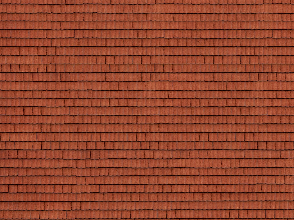 Noch 56670 HO 3D Cardboard Sheet 25x12.5cm Roof Tile Red - Hobbytech Toys