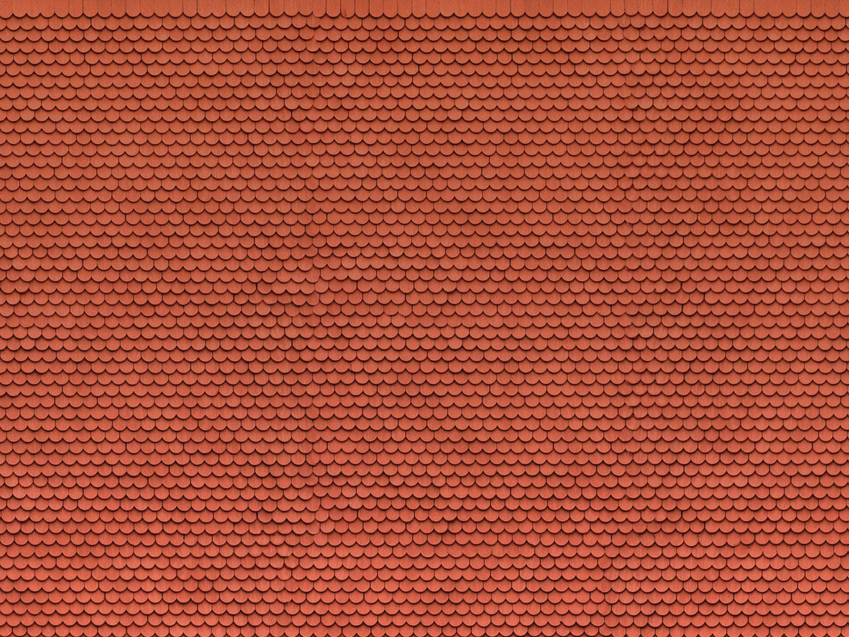 Noch 56690 HO 3D Cardboard Sheet 25x12.5cm Plain Tile Red - Hobbytech Toys