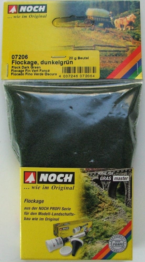 Noch 07206 Fine Flock Dark Green 20G Noch TRAINS - SCENERY
