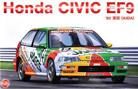 NuNu 1/24 Honda Civic EF9 1992 JTC (AIDA) Plastic Model Kit [24021] - Hobbytech Toys