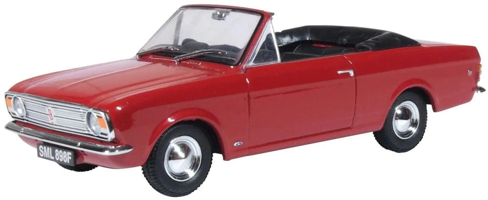 Oxford 43CCC003 1/43 Dragoon Red Ford Cortina Crayford Open Top - Hobbytech Toys