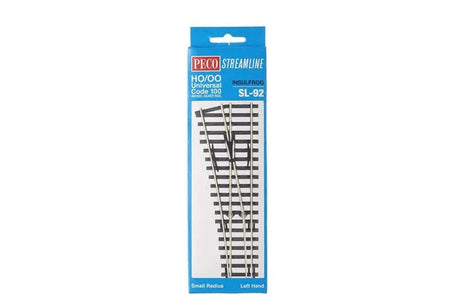 Peco SL-92 HO/OO Small Radius L/H Point Insulfrog Peco TRAINS - HO/OO SCALE