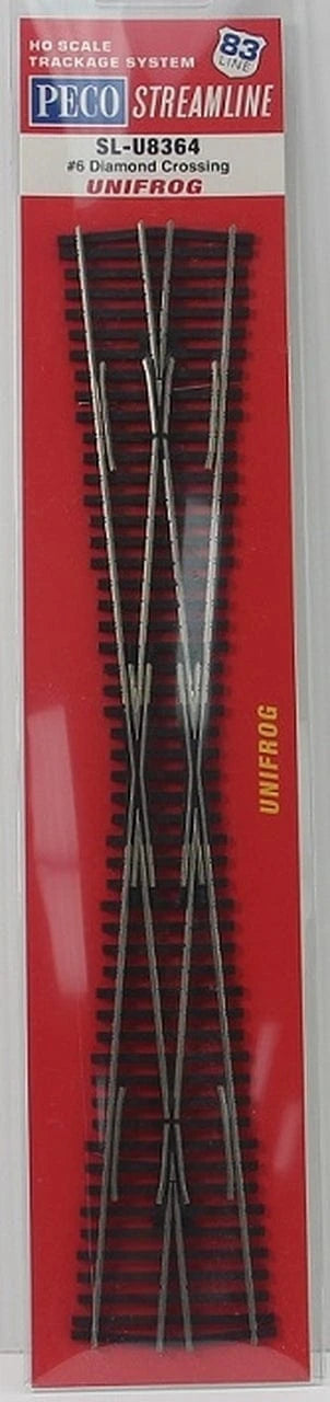 Peco SL-U8364 HO Code 83 #6 Diamond Crossing Unifrog - Hobbytech Toys