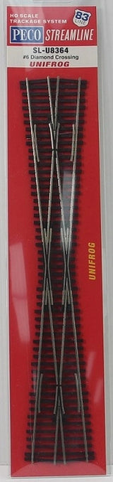 Peco SL-U8364 HO Code 83 #6 Diamond Crossing Unifrog - Hobbytech Toys
