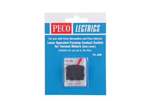 Peco PL-26R Passing Contact Switch For Turnout Motors Red Lever Peco TRAINS