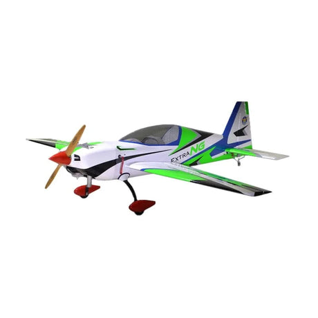 Sleek green and white RC plane model from Phoenix, designed for advanced aerial performance.