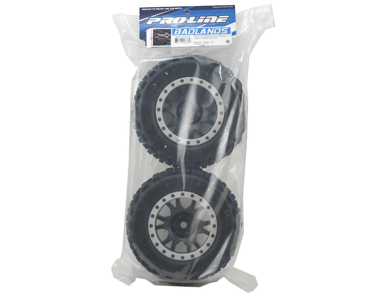 Proline Badlands MX43 Pro-Loc Tyres Mounted on Impulse Black / Grey Wheels, X-Maxx, PR10131-13 - Hobbytech Toys