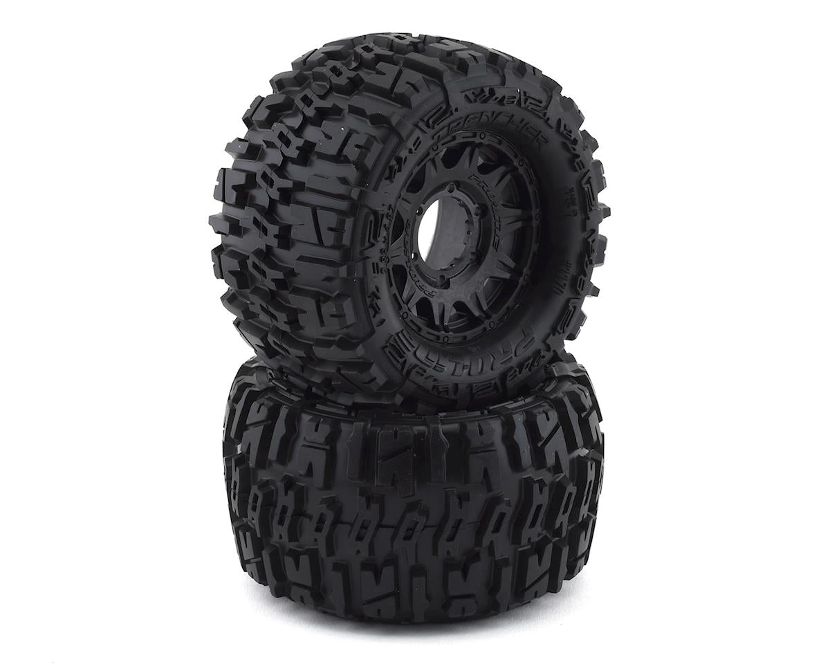 Proline Trencher 2.8in Tyres Mounted on Raid Black 6x30 Wheels, F/R, PR1170-10 - Hobbytech Toys