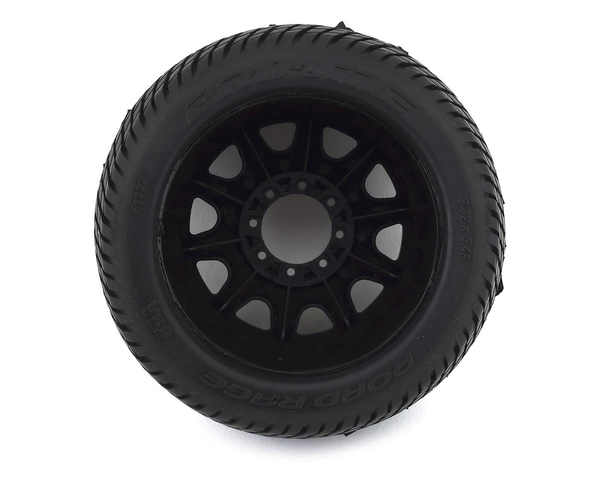 Proline Road Rage 3.8in Tyres Mounted on Raid 8x32 17mm MT Wheels, F/R, PR1177-10 - Hobbytech Toys