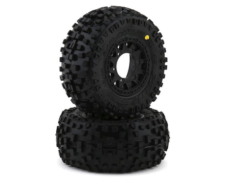 Proline Badlands SC Tyres Mounted on Raid 6x30 Wheels, Slash 2wd/4wd, F/R, PR1182-10 - Hobbytech Toys