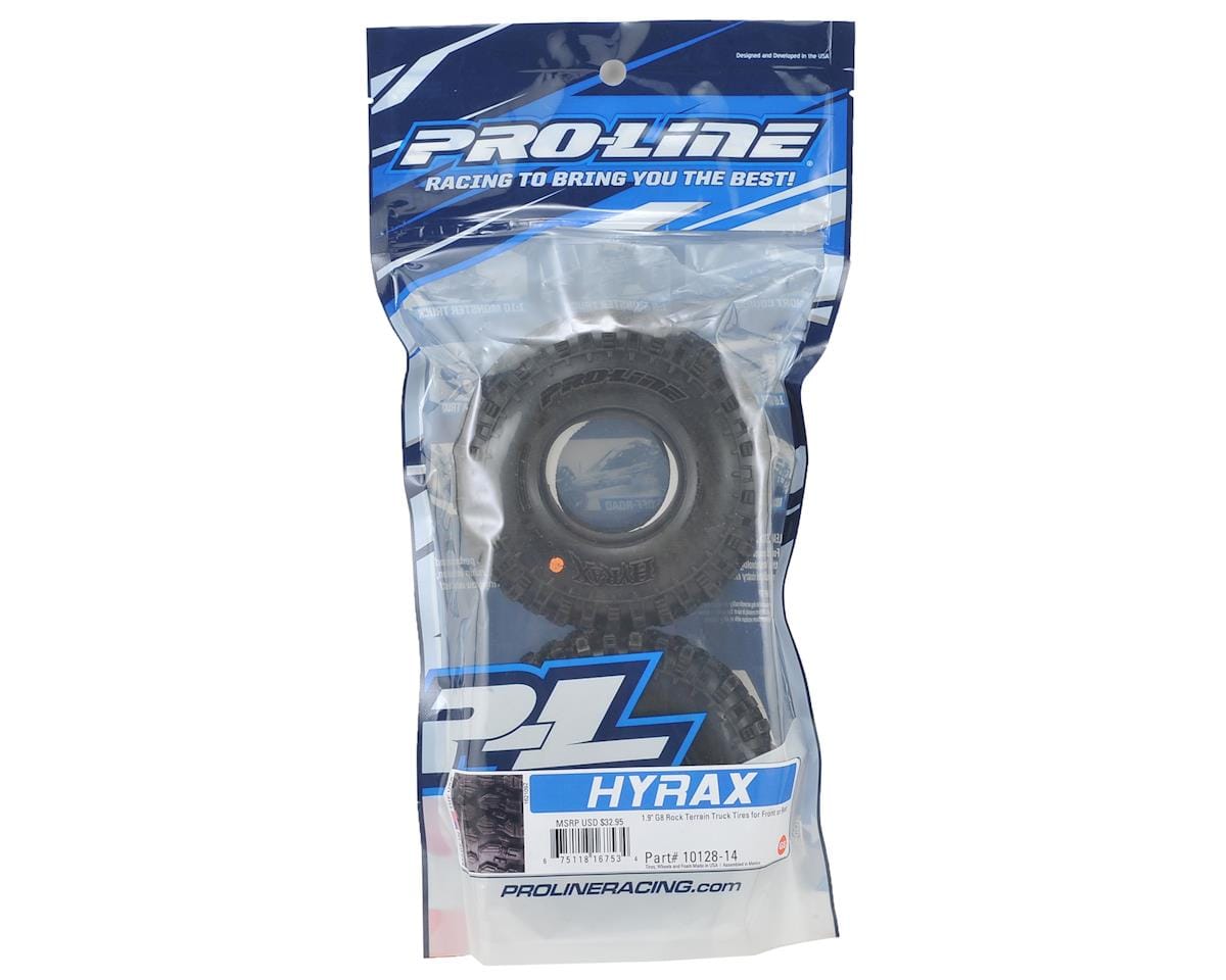 Proline Hyrax 1.9 G8 Rock Terrain Truck Tyres, 2pcs, PR10128-14 - Hobbytech Toys