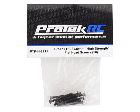ProTek RC 3x30mm "High Strength" Flat Head Screws (10) - Hobbytech Toys