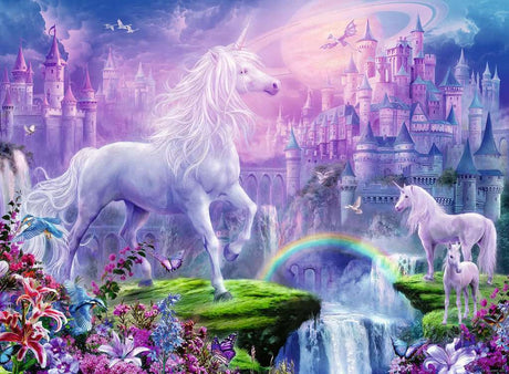 Ravensburger 12907-2 Unicorn Kingdom Puzzle Glitter 100pc - Hobbytech Toys