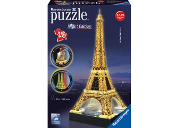 Ravensburger Eiffel Tower at Night 3D Puzzle 216pc Ravensburger PUZZLES