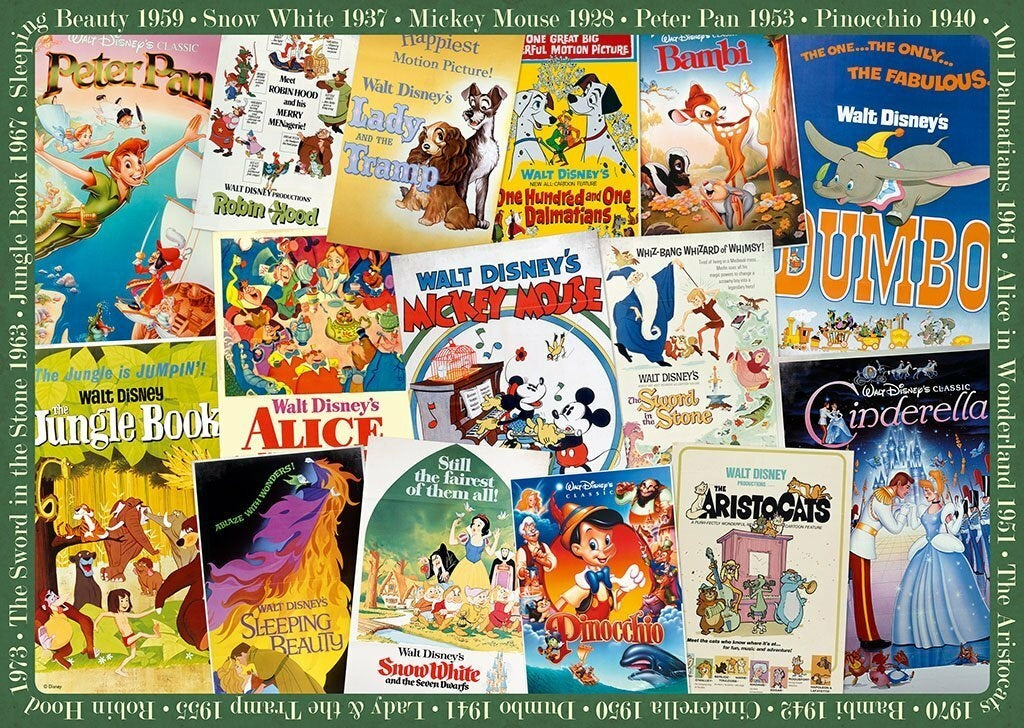 Ravensburger Disney Vintage Movie Posters 1000pc Puzzle Ravensburger PUZZLES