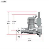 RCGF STINGER 15cc Rear Exhaust 2 Stroke Gasoline Engine - Hobbytech Toys