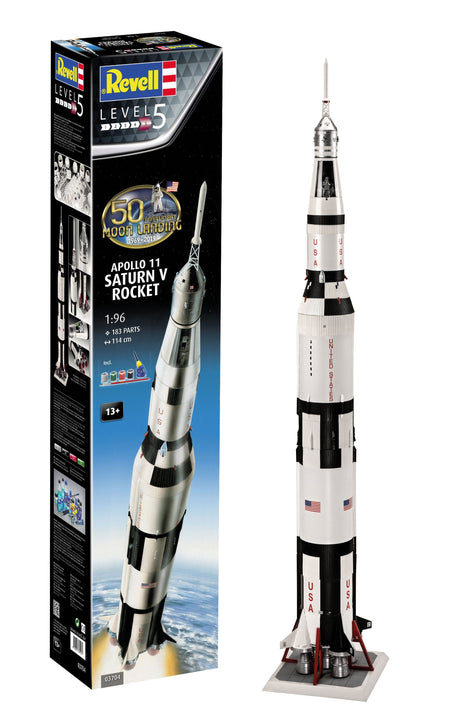 Revell 1/96 Apollo 11 Saturn V Rocket Model Set - Hobbytech Toys