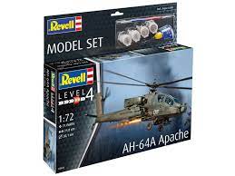 Revell 63824 1/144 AH-64A Apache Plastic Model Starter Set - Hobbytech Toys
