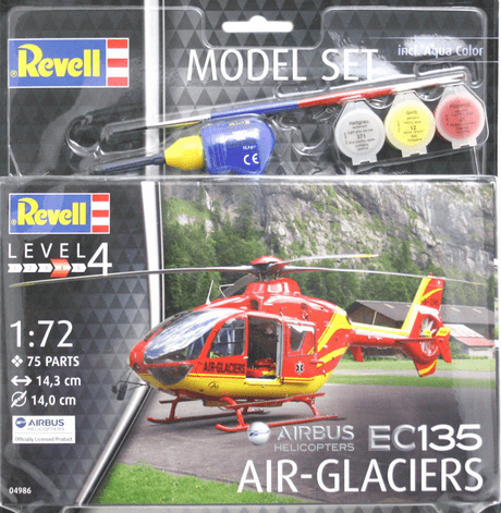 Revell 64986 1/72 Ec135 Air-Glaciers Helicopter Model Set Revell PLASTIC MODELS
