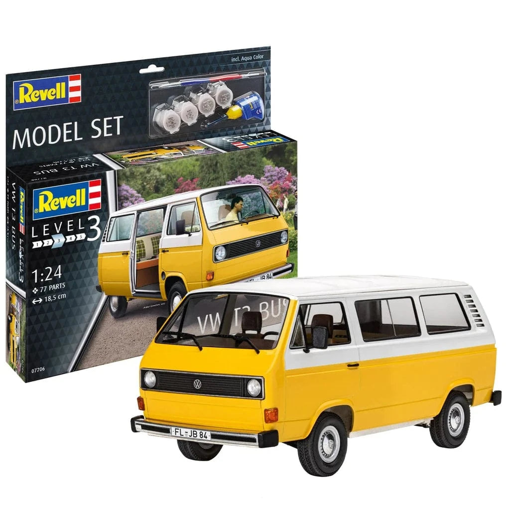 Revell 67706 1/24 Volkswagen VW T3 Bus Plastic Model Starter Set - Hobbytech Toys
