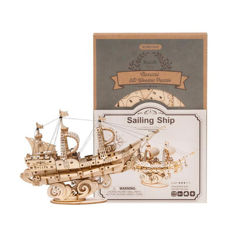 Robotime Classical 3D Wooden Sailing Ship - Hobbytech Toys