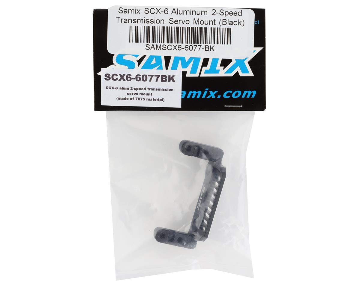 Samix SCX-6 Aluminum 2-Speed Transmission Servo Mount (Black) - Hobbytech Toys