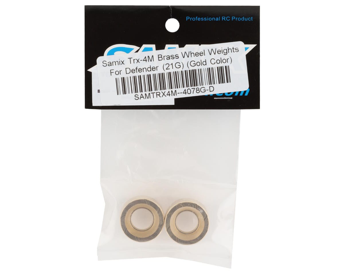Samix TRX-4M Defender Brass Wheel Weights (Gold) (2) (21g) - Hobbytech Toys