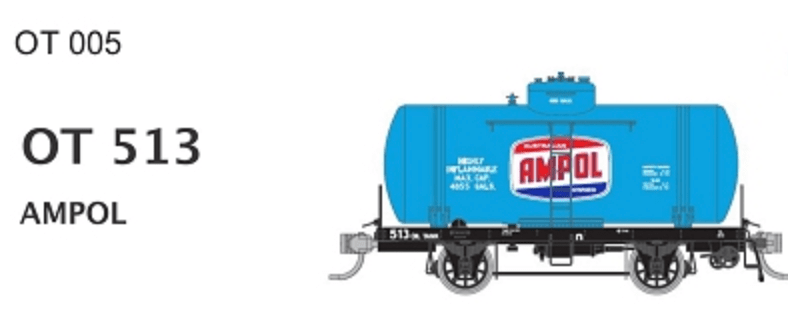 SDS HO OT 513 Oil Tank Wagon Ampol SDS Models TRAINS - HO/OO SCALE