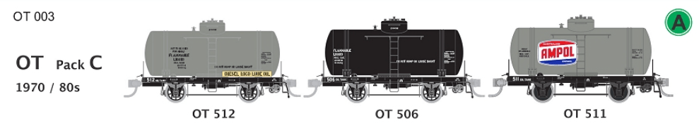 SDS HO OT Oil Tank Wagon Pack C 1970/1980 (OT506/511/512) SDS Models TRAINS - HO/OO SCALE