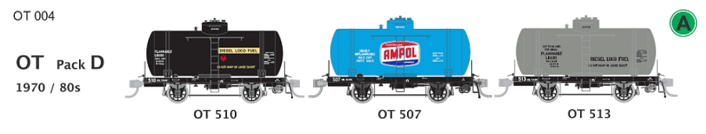 SDS HO OT Oil Tank Wagon Pack D 1960/1970 (OT507/510/513) SDS Models TRAINS - HO/OO SCALE