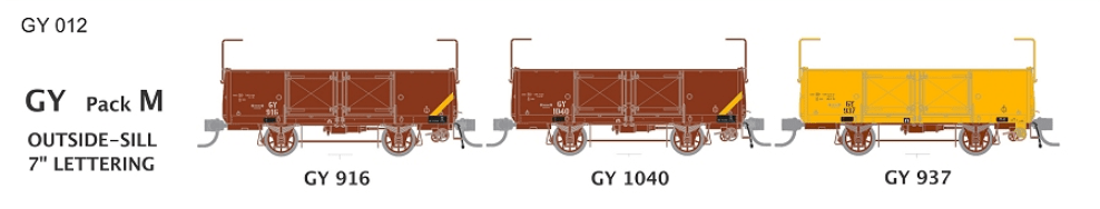 SDS HO Victorian Railways GY Open Wagon Pack M 7in Lettering Red (2) Yellow (1) SDS Models TRAINS - HO/OO SCALE