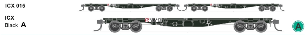 Sds Icx Black Container Wagon Pack A (3) SDS Models TRAINS - HO/OO SCALE
