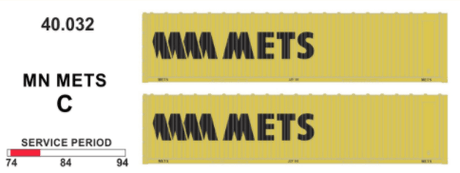SDS Jumbo Container 40ft MM METS Pack C (2 Pack) SDS Models TRAINS - HO/OO SCALE