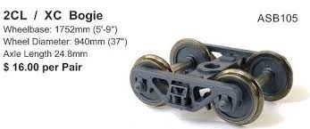 SDS Models HO 2CL/XC Bogie Pair SDS Models TRAINS - HO/OO SCALE