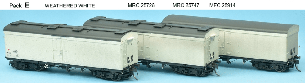 SDS MRC Refrigerated Van Pack E Weathered White (3) SDS Models TRAINS - HO/OO SCALE