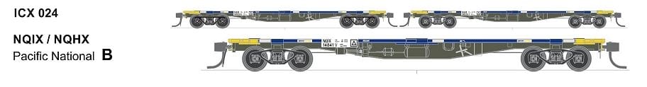 Sds Nqix/Nqhx Pacific National Container Wagon Pack B (3) SDS Models TRAINS - HO/OO SCALE