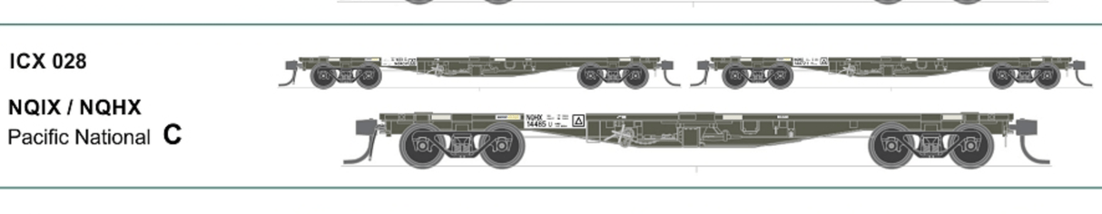 Sds Nqix/Nqhx Pacific National Container Wagon Pack C (3) SDS Models TRAINS - HO/OO SCALE