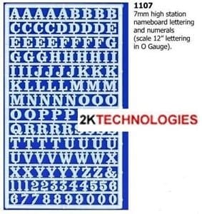 Slaters White Letters And Numbers 7mm High Slaters TRAINS - HO/OO SCALE