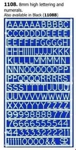 Slaters White Letters And Numbers 8mm High Slaters TRAINS - HO/OO SCALE