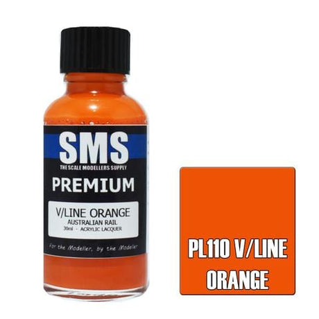 SMS PL110 Premium Acrylic Lacquer V/Line Orange Australian Rail 30ml Scale Modellers Supply PAINT, BRUSHES & SUPPLIES