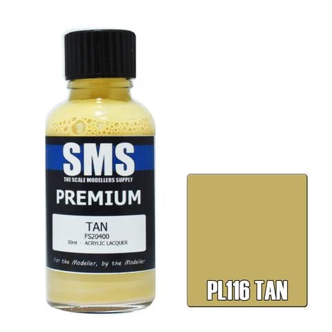 SMS PL116 Premium Acrylic Lacquer Tan 30ml Scale Modellers Supply PAINT, BRUSHES & SUPPLIES
