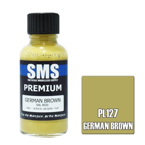 SMS PL127 Premium Acrylic Lacquer German Brown 30ml Scale Modellers Supply PAINT, BRUSHES & SUPPLIES