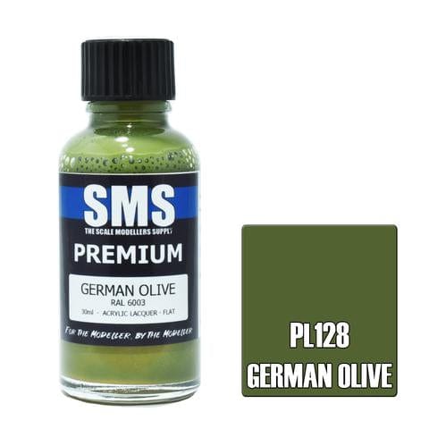 SMS PL128 Premium Acrylic Lacquer German Olive 30ml Scale Modellers Supply PAINT, BRUSHES & SUPPLIES