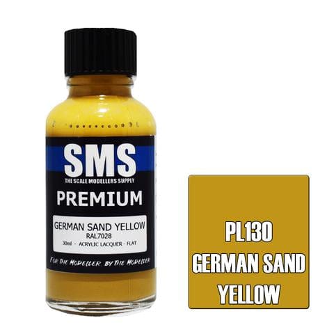 SMS PL130 Premium Acrylic Lacquer German Sand Yellow 30ml Scale Modellers Supply PAINT, BRUSHES & SUPPLIES