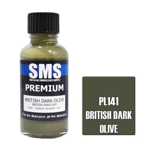 SMS PL141 Premium Acrylic Lacquer British Dark Olive 30ml Scale Modellers Supply PAINT, BRUSHES & SUPPLIES