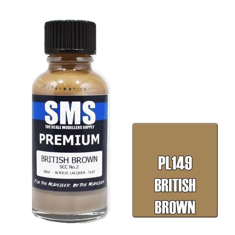 SMS PL149 Premium Acrylic Lacquer British Brown SCC No.2 30ml Scale Modellers Supply PAINT, BRUSHES & SUPPLIES