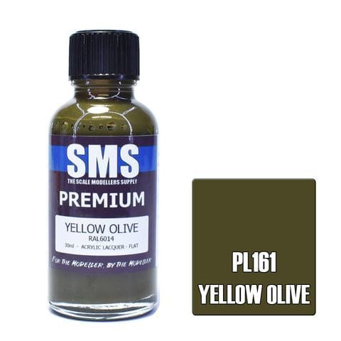 SMS PL161 Premium Acrylic Lacquer Yellow Olive 30ml Scale Modellers Supply PAINT, BRUSHES & SUPPLIES