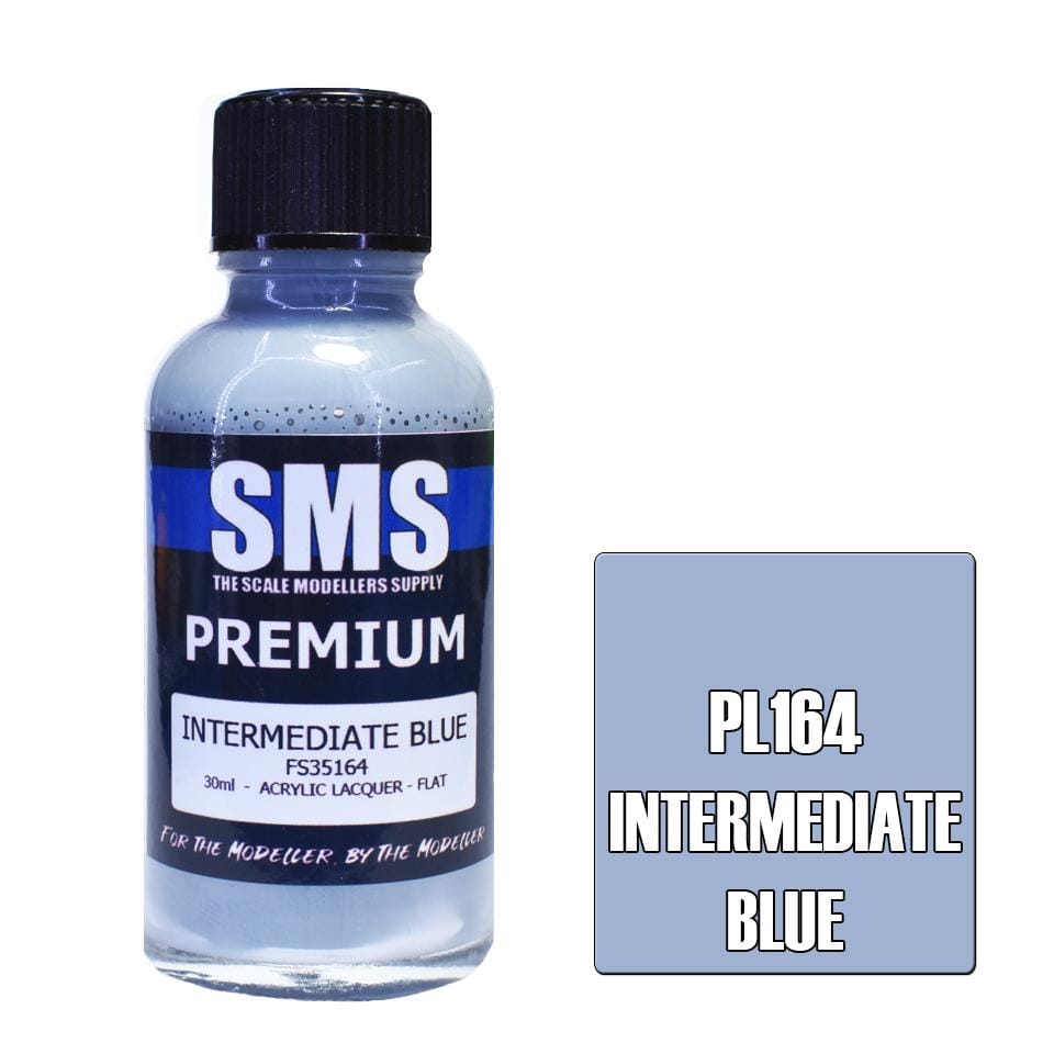 SMS PL164 Premium Acrylic Lacquer Intermediate Blue 30ml Scale Modellers Supply PAINT, BRUSHES & SUPPLIES