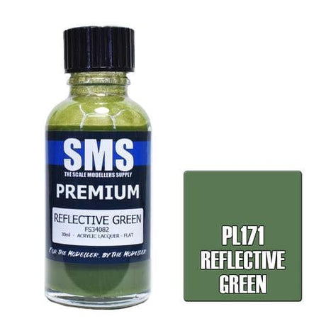 SMS PL171 Premium Acrylic Lacquer Reflective Green 30ml Scale Modellers Supply PAINT, BRUSHES & SUPPLIES