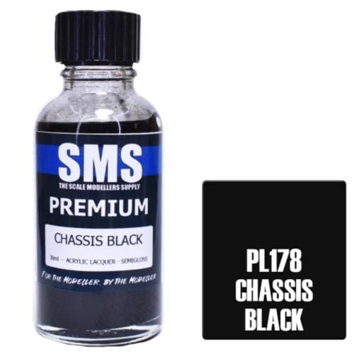 SMS PL178 Premium Acrylic Lacquer Chassis Black 30ml Scale Modellers Supply PAINT, BRUSHES & SUPPLIES